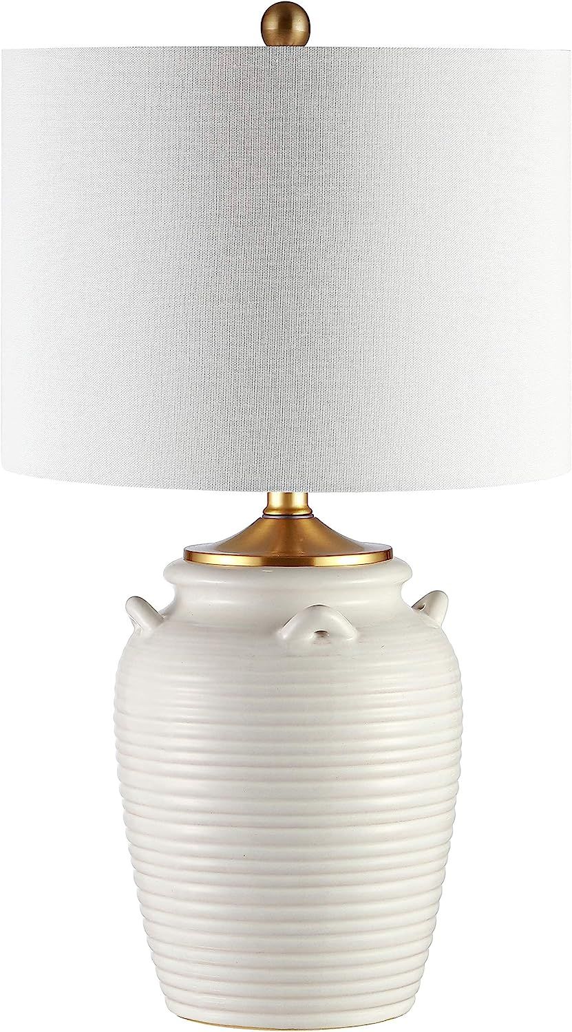 Safavieh TBL4243A Lighting Collection Lener Ivory 24-inch Ceramic (LED Bulb Included) Table Lamps | Amazon (US)