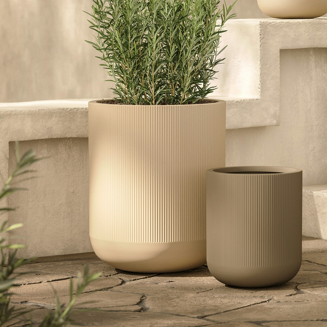 Reya Indoor/Outdoor Large Planter - Limestone Cream | Article