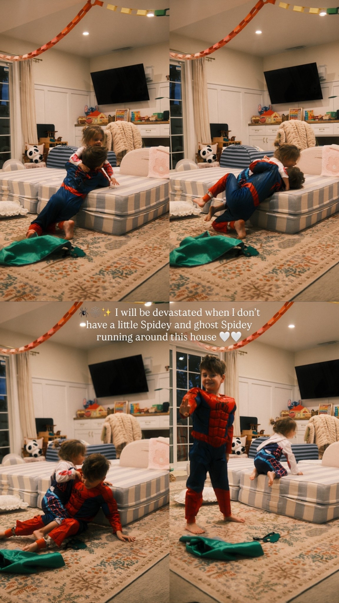 🕷️🕸️✨ I will be devastated when I don’t have a little Spidey and ghost Spidey running around this house 🤍🤍