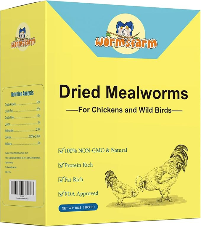 10lb Dried Mealworms for Wild Birds Chickens Feed for Laying Hens,Ducks,Reptiles | Amazon (US)