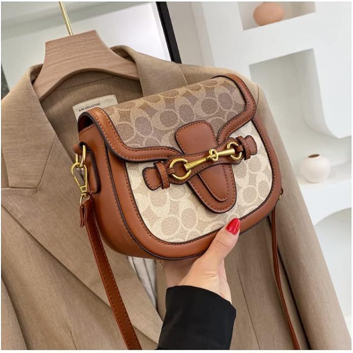 Small Crossbody Bags for Women - Leather Purse Handbag - Fashion Design - Golden Buckle | Amazon (US)