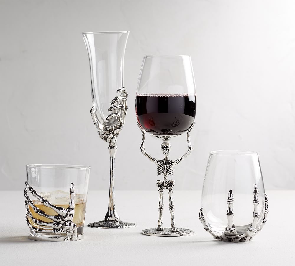 Skeleton Hand Double Old Fashioned Glass | Pottery Barn (US)