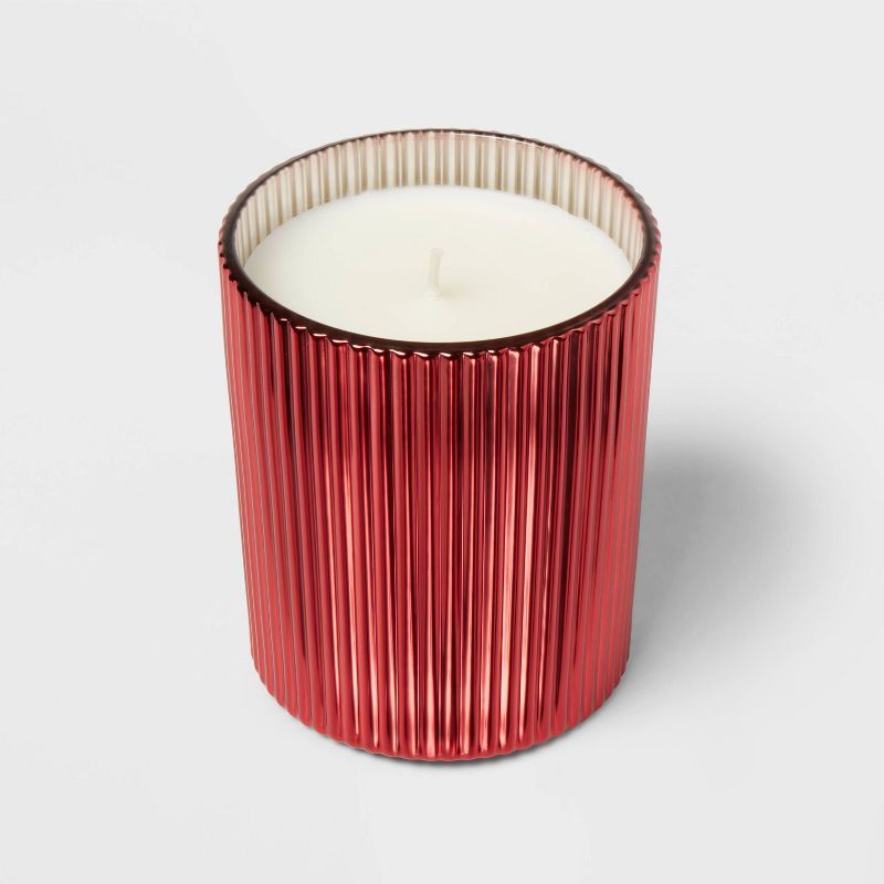 Clear Color Spray with Gold Rim Holiday Apple Cinnamon Joy Candle Red - Threshold™ | Target