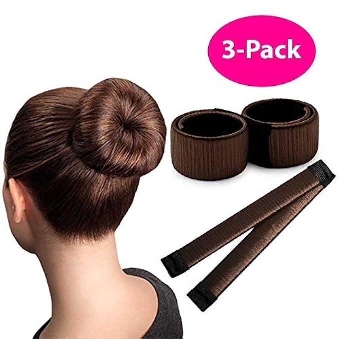 Brown Magic Bun Maker / 3 PACK/Perfect Hair Bun Making Tool/Donut Bun DIY Hair Styling/Hair Bun Shap | Amazon (US)