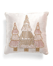 18x18 Velvet Metallic Beaded Tree Pillow | Throw Pillows | Marshalls | Marshalls