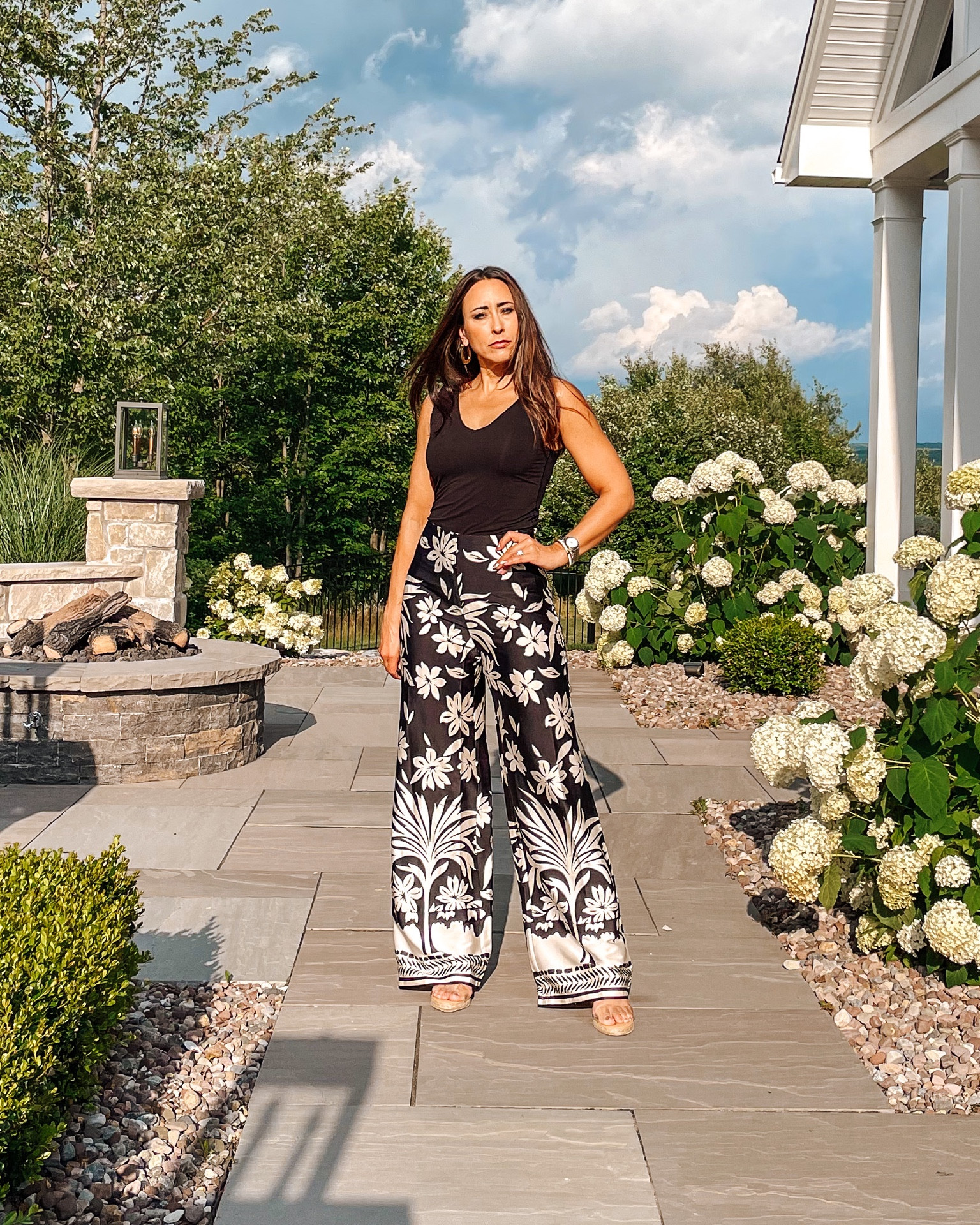 Palazzo Paradiso // that’s what I call these satin effect, fabulously luxurious and oh-so-chic pants! If you’ve been following along, you know I have an addiction to this style of pant! What’s not to love?! Flowy fabric, light weight, comfortable, stylish, fancy or casual, and they flatter every body type! They’re currently on sale, get them while you still can! 
Wearing size 4, fit is right on. I’m often between a 2 and 4, in this brand I tend to take the larger size. 
I get so many compliments on these pants! I did have to have them altered as they run very long!! I’m 5’4”. We got creative in the tailoring so as to not lose the bottom of the leg design. 


Italy outfit
Paris outfit
Packing item
Travel pants
Resort wear
Wedding pants
Wedding outfit
Black and white
Chic pants
Dressy look

#LTKSeasonal #LTKcurves #LTKsalealert