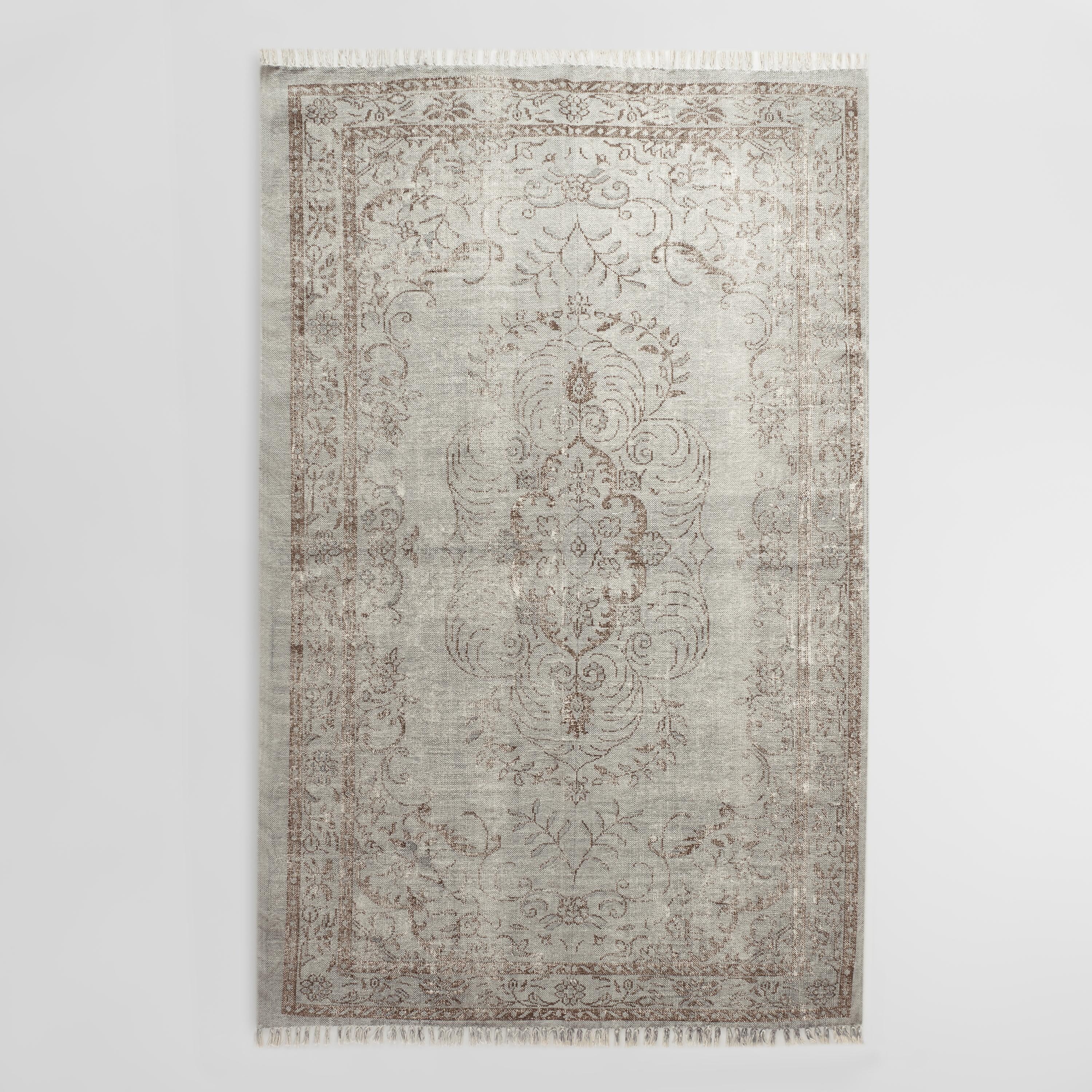 5ftx8ft Gray Woven Cotton Naomi Area Rug | World Market