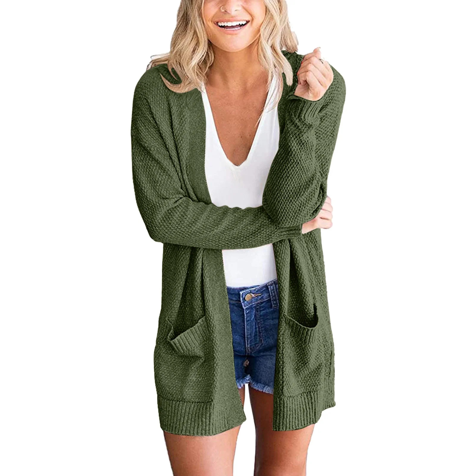 Lisingtool sweaters for women women fall open front cardigan with pockets casual duster lightweig... | Walmart (US)