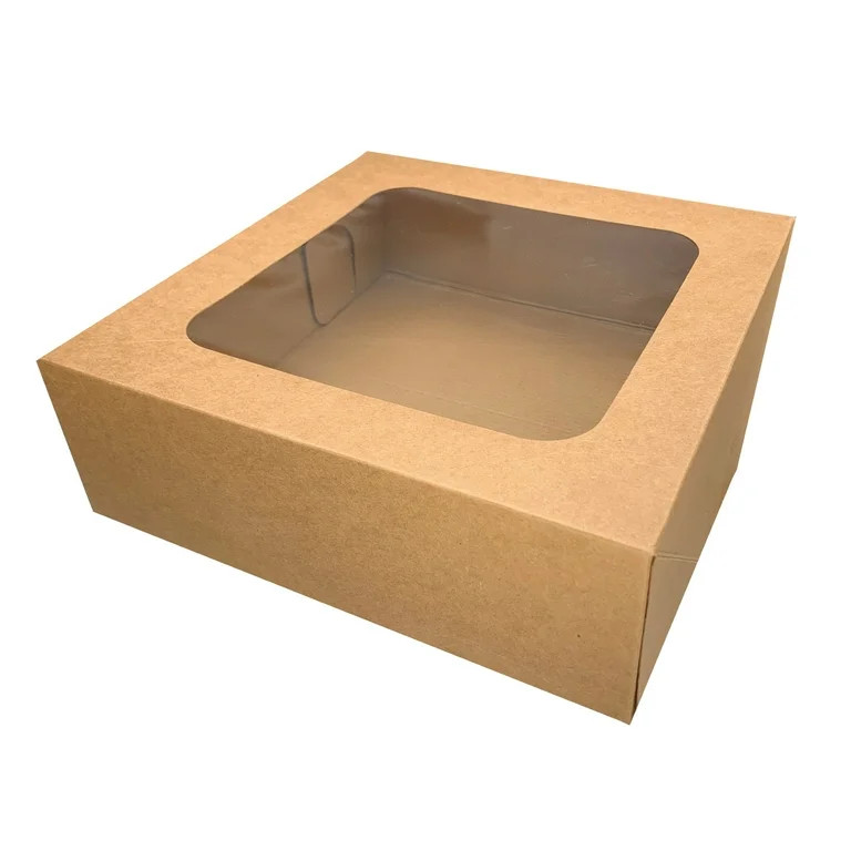 Way To Celebrate Kraft Cake Boxes with Windows, 12" x 12" x 4", 2 Count | Walmart (US)