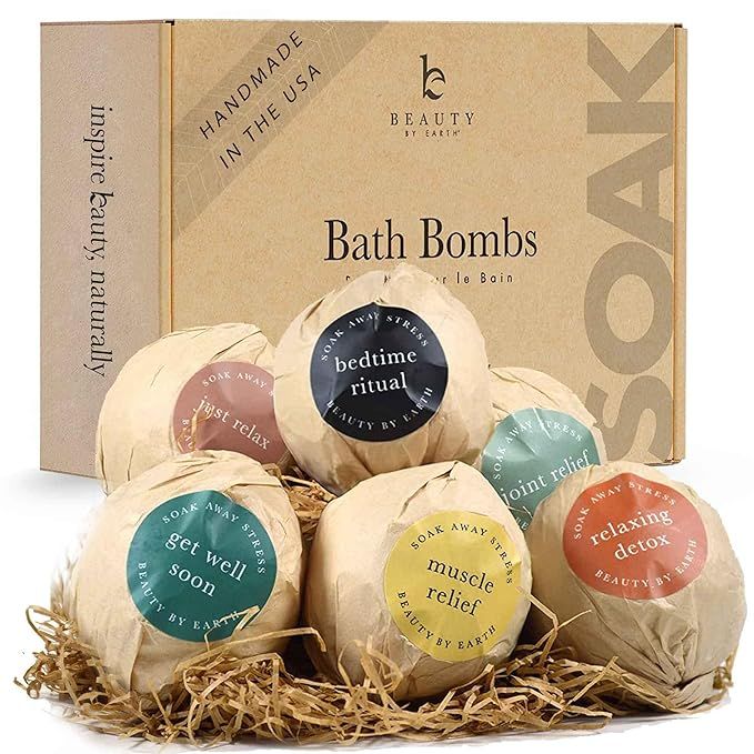 Bath Bomb Gift Set - USA Made with Natural & Organic Ingredients, Relaxing Gifts for Women & Men,... | Amazon (US)