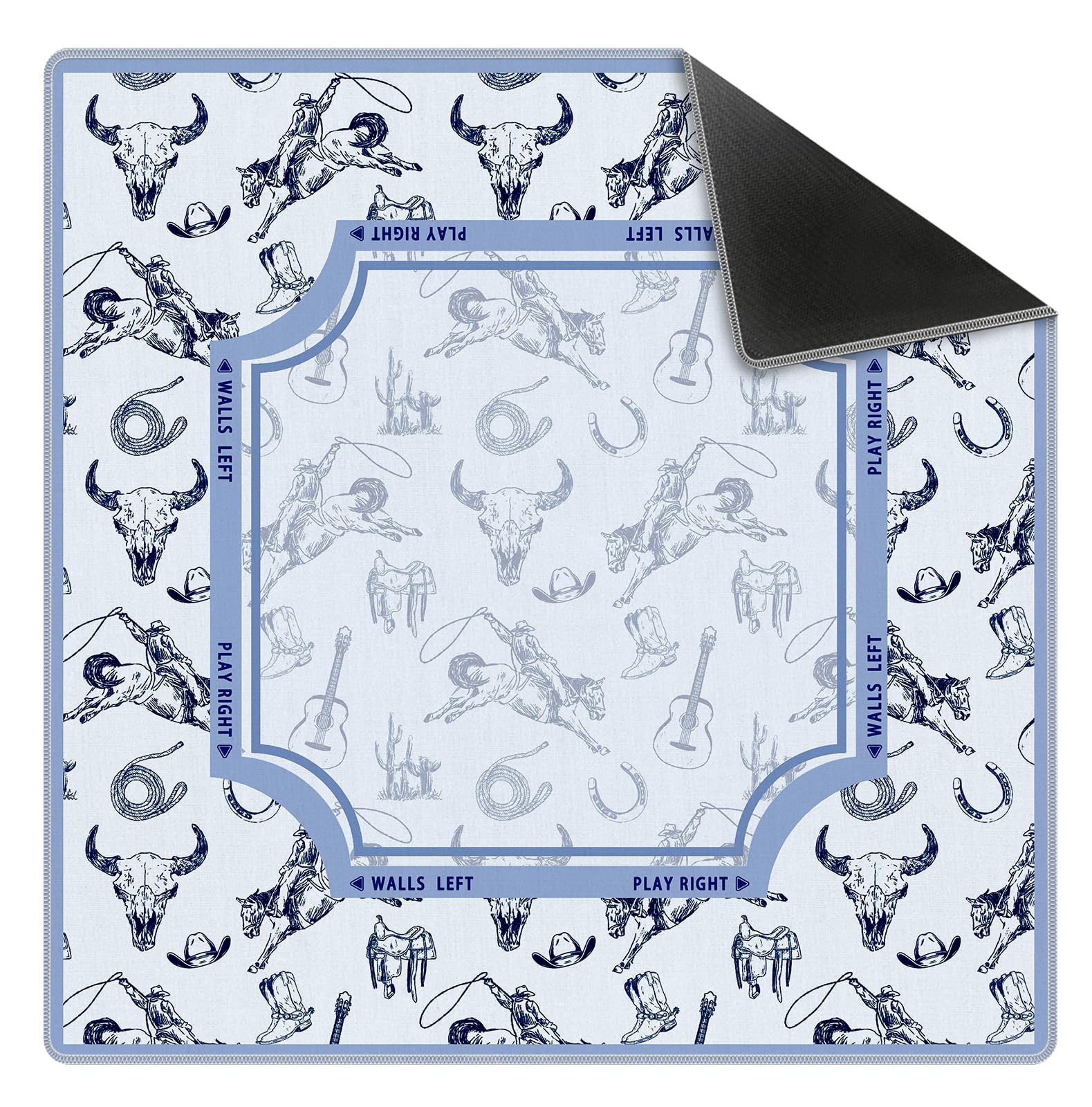 Blue Western Rodeo Cowboy Bull Skull Mahjong Mat 31.5x31.5 Inch, Non-Slip and Noise Reduction Mah... | Amazon (US)