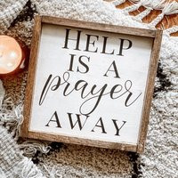 Prayer Wall Art, Help Is A Away, Christian Quote Sign, Faith Signs, Wood Sign | Etsy (US)