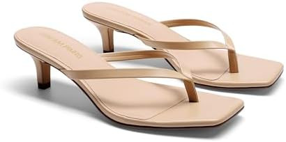 DREAM PAIRS Kitten Heels for Women Flip Flop Low Heels Square Open Toe Sandals Thong 1.97 Inch He... | Amazon (US)