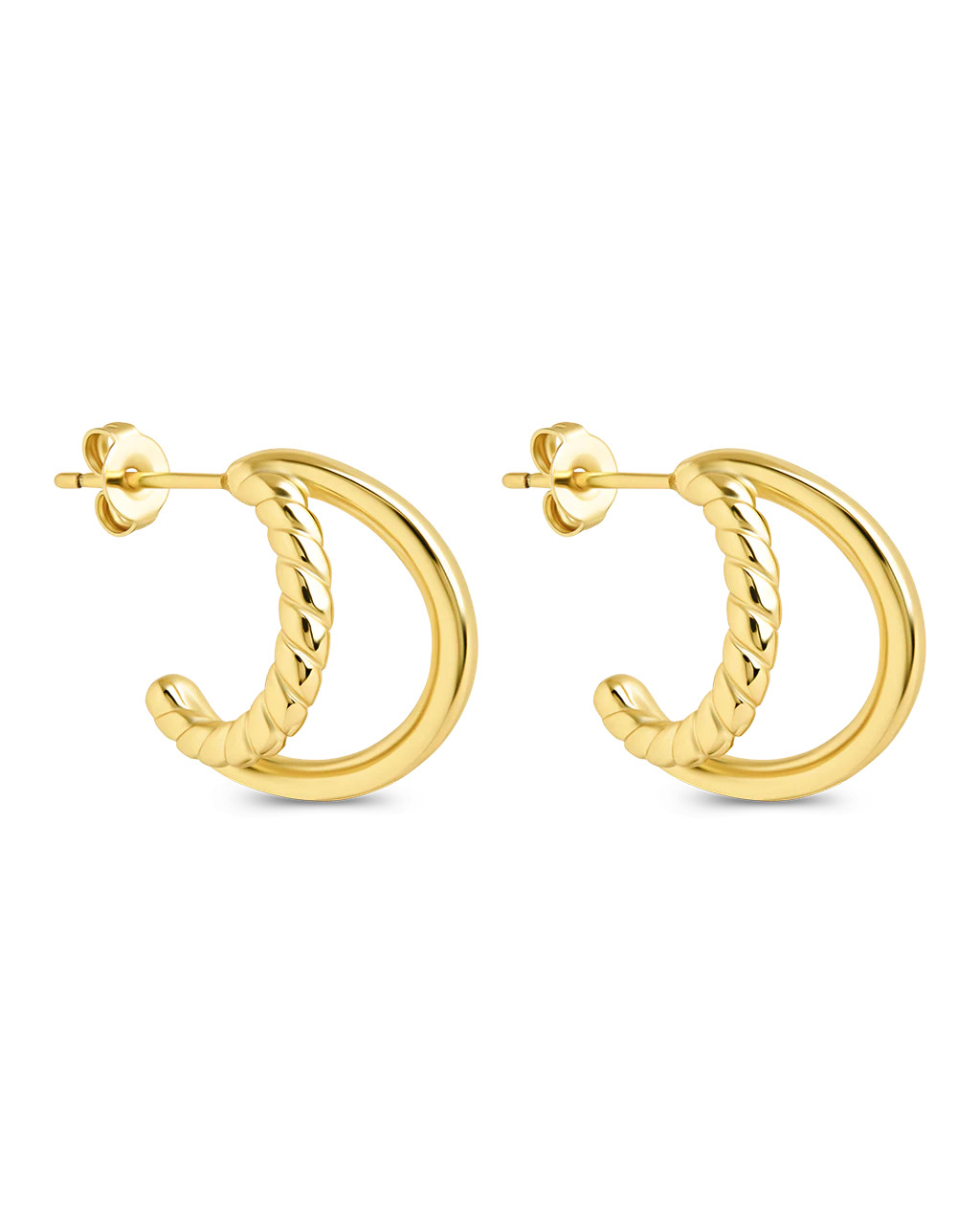 Arcadia Double Row Huggie Hoop Earrings | Sterling Forever