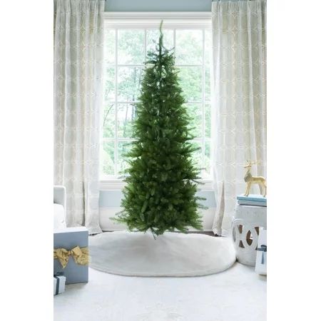 King of Christmas 9ft Yorkshire Fir Slim Artificial Christmas Tree with 600 Warm White LED Lights | Walmart (US)