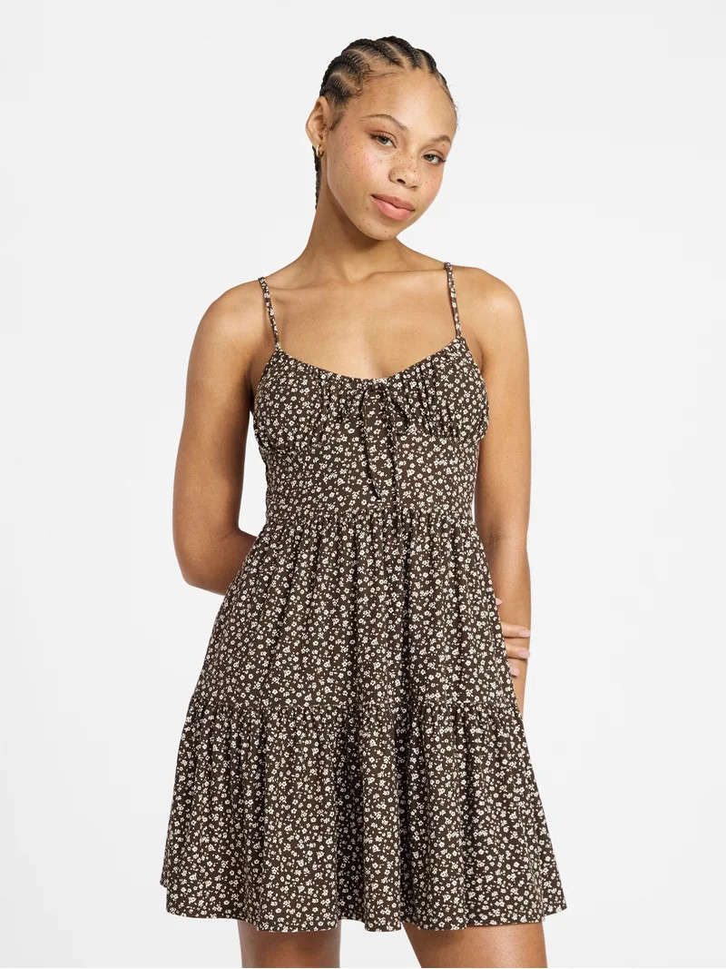 No Boundaries Tiered Mini Dress, Women's & Women's Plus XXS-4X | Walmart (US)