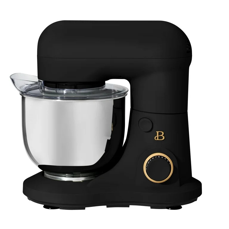 Beautiful 3.5 Qt Stand Mixer, Black Sesame with Flat Beater, Dough Hook, Balloon Whisk | Walmart (US)