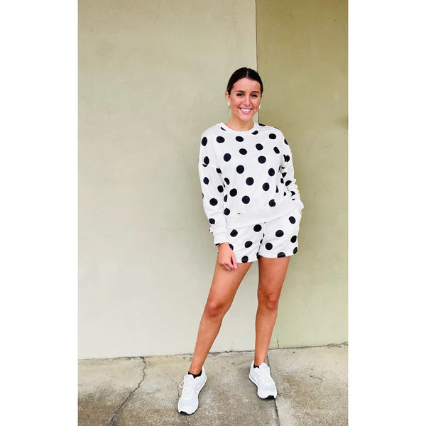 Polka Dot Pullover Drawstring Short Set | Southern Roots Clothing Co.