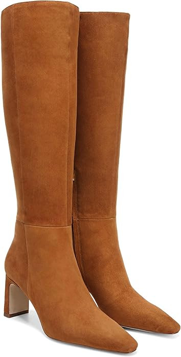 Burgundy Knee High Boots for Women Square Toe Chunky Heeled Boots Fall Dress Elastic Tall Boots w... | Amazon (US)