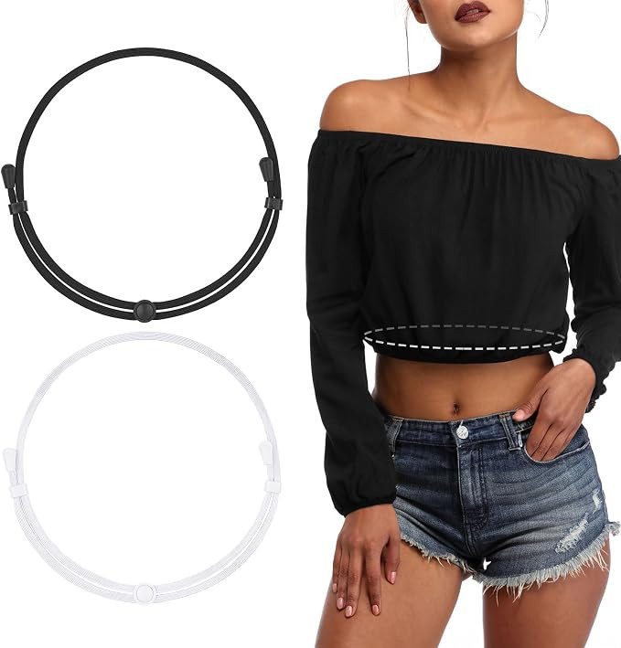 WHIPPY 2Pack Tuck Band Tool for Women Elastic Stretch Belts Tucking Shirts Sweater Cropping Belt ... | Amazon (US)