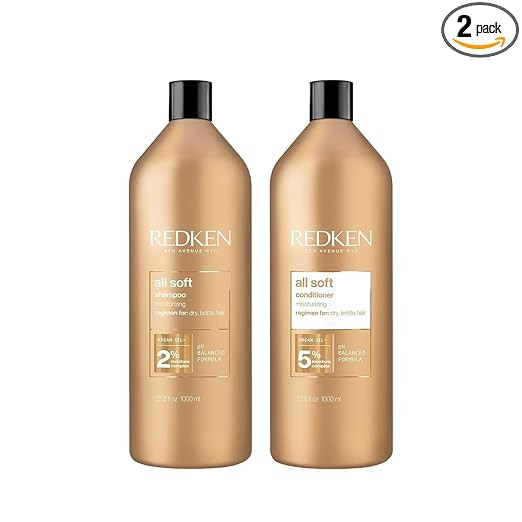 Redken All Soft Shampoo and Conditioner Set - Gently Cleanses and Softens, Moisturizing and Hydra... | Amazon (US)