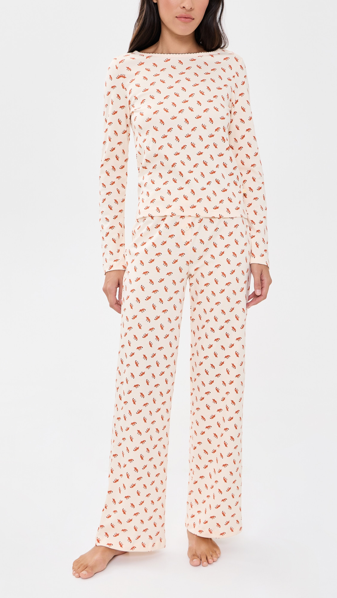 Cozyland by Morgan Lane Ellie Pajamas Set Foxlet Print S | Shopbop