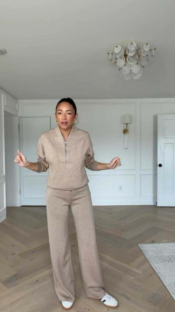 Use code NENAXSPANX for 15% OFF your first order! This material is SO comfortable and buttery soft! Wearing size S half zip and size S Tall wide leg pants 

work from home outfit, airport outfit, travel outfit, errands outfit, casual outfit, mom outfit, postpartum outfit

#LTKSeasonal #LTKTravel