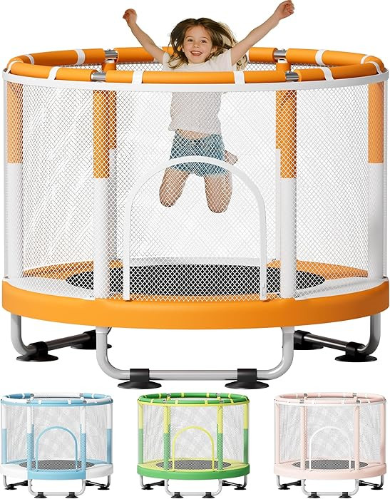 55" Trampoline for Kids, 440lbs Capacity Indoor & Outdoor Toddler Trampoline, Gifts for Boys & Gi... | Amazon (US)