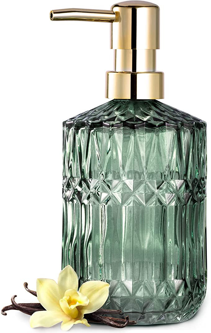 EMPO Clear Glass Soap Dispenser with ABS Plastic Pump, Crystal Lotion Dispensers for Kitchen Sink... | Amazon (US)