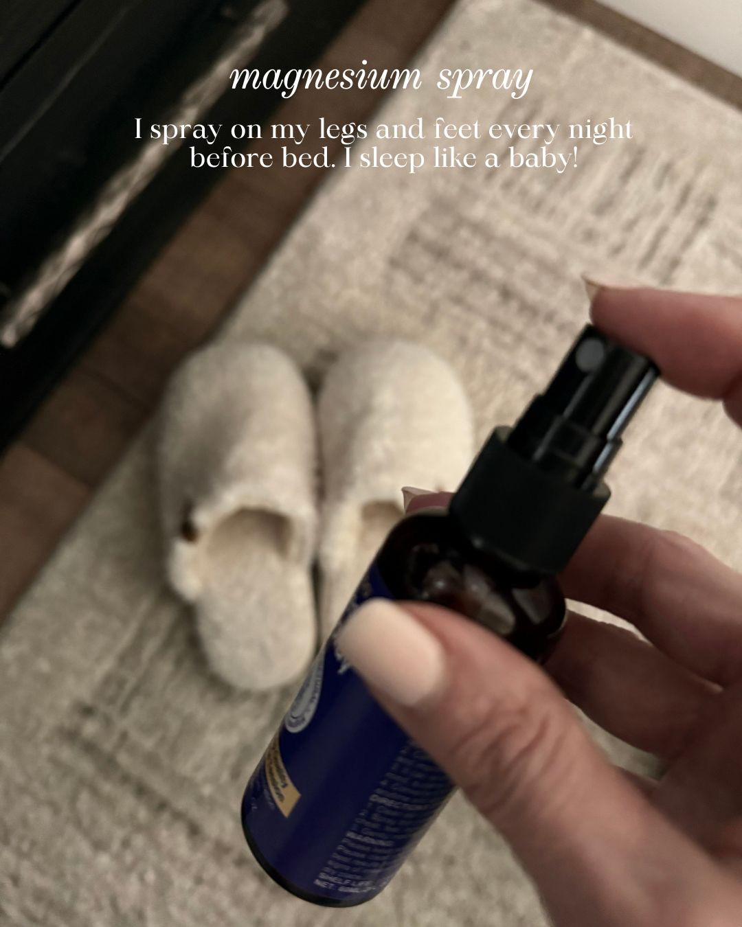 MAGNESIUM SPRAY FOR NIGHTLY RELAXATION AND REST!

This magnesium spray has become part of my nightly routine. I spray it on my legs and feet before bed and it helps my body fully relax after a long day. It absorbs quickly, feels calming on the skin, and supports deeper more restful sleep without feeling greasy or heavy. Such an easy addition to a wind down routine.

#Amazon #TheHillaryStyle #WellnessRoutine #NightRoutine #SleepSupport #SelfCareEssentials #Relaxation #EveningRoutine #CalmingHabits 

 #LTKmorningroutine #LTKselfcare #LTKOver40