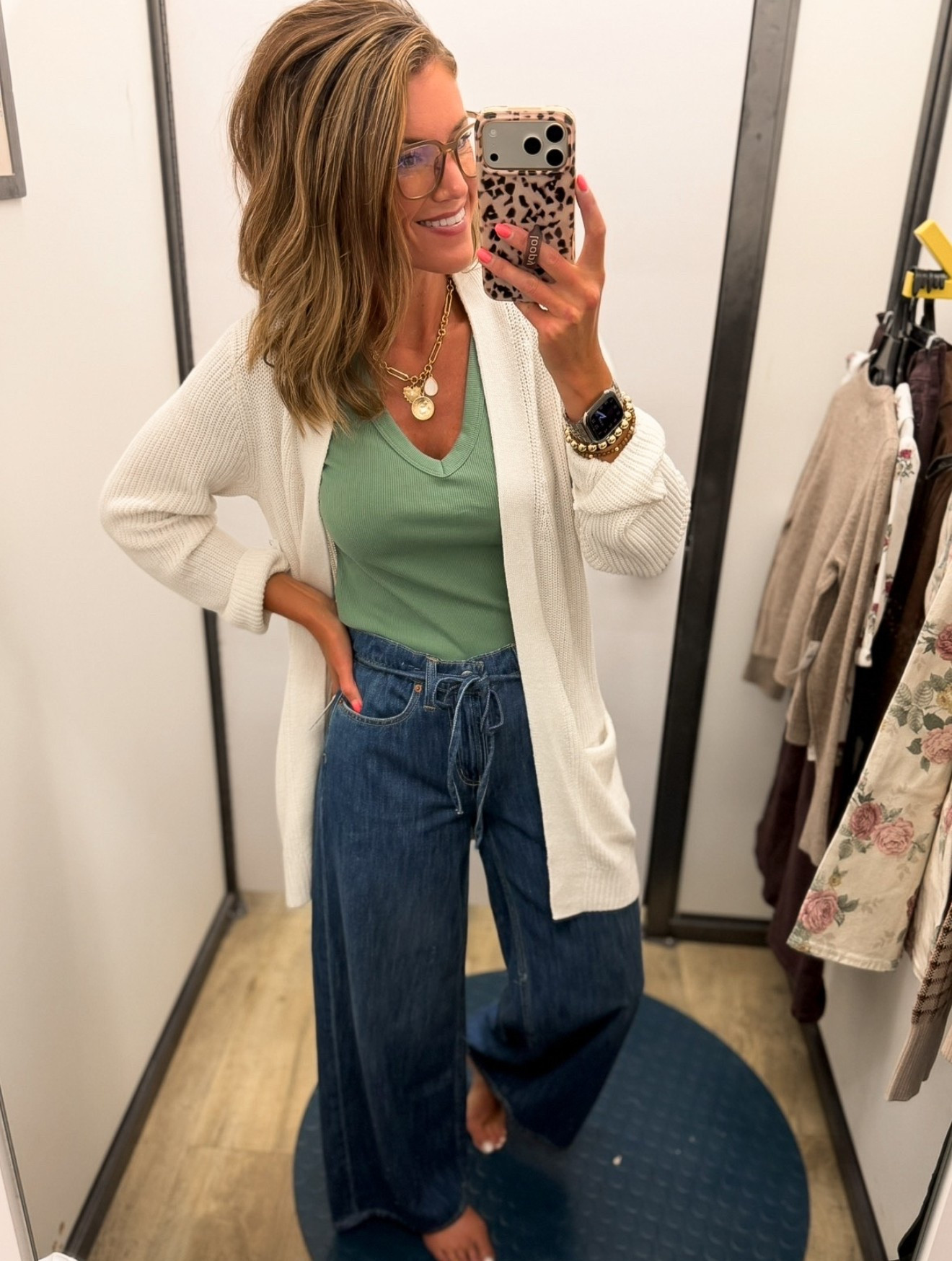 Old Navy new arrivals. 
Tee/small
Cardigan/ small
Jeans/8

#LTKSeasonal #LTKOver40
