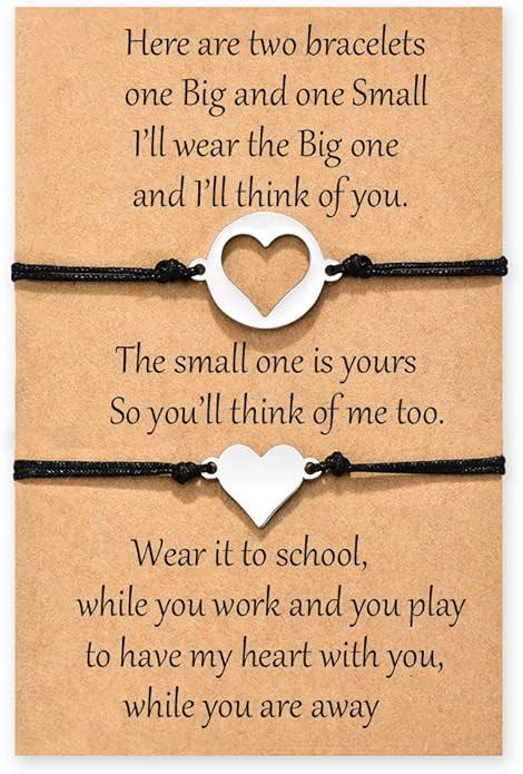MANVEN Back to School Gift Mother and Daughter Bracelets Set Mommy and Me Heart Matching Wish Bra... | Amazon (US)