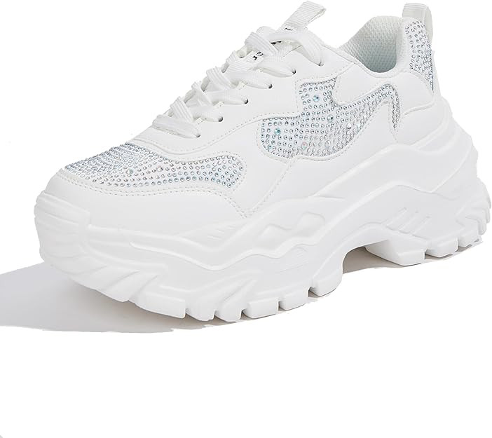 Niluber Chunky Sneakers for Women White Black Red Purple Platform Sneakers Comfortable Casual Lac... | Amazon (US)
