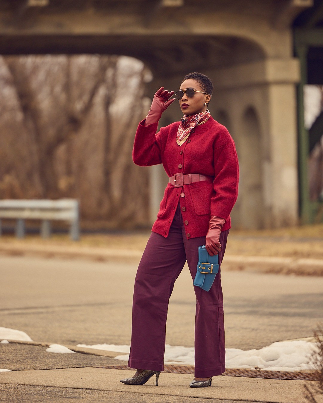 A monochrome wine look with a pop of blue 🍷 burgundy outfit, relaxed sweater, sweater outfit, wide leg pants, J.Crew, Ann Taylor, Amazon fashion, women comfy shoes, low heels, winter outfit ideas

#LTKOver40 #LTKStyleTip #LTKWorkwear