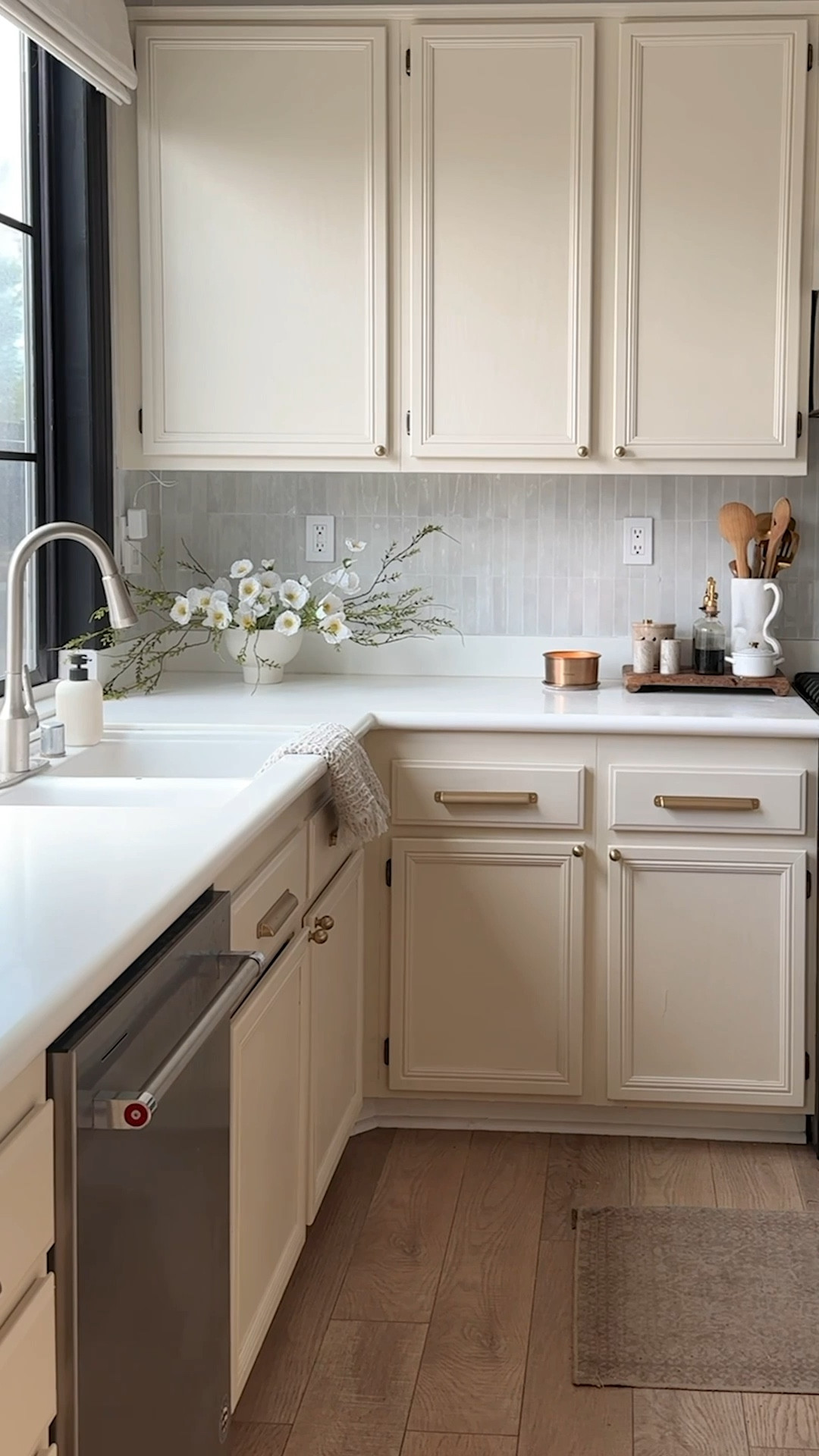 Not to be dramatic, but this peel & stick tile changed my life.

No contractors, no chaos—just a weekend, a vision, and a seriously gorgeous kitchen.
 BRB tiling everything I can get my hands on.

Linking my decor & tile here for you, and incase you need my cabinet paint color it's Creamy White by Benjamin Moore 
.
.
.
#KitchenMakeover #PeelAndStickTile #DIYHomeProjects #BudgetFriendlyHome #WeekendDIY #HomeGlowUp #KitchenRefresh #FauxZellige #RenterFriendlyDIY #DIYBeforeAndAfter #AffordableHomeStyle #HomeDetails #InteriorInspo #ModernBohoHome #DesignOnABudget #casachicollo 

#LTKStyleTip #LTKFindsUnder100 #LTKHome