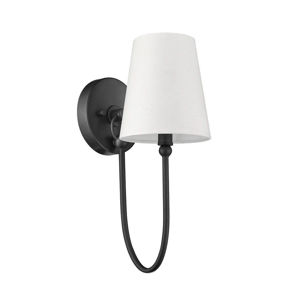 Simple Rustic 1-Light Black Wall Sconce with Shade - Overstock - 29820741 | Overstock
