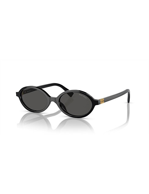 Oval BLACK DARK GREY Sunglasses | David Jones (Australia & New Zealand)