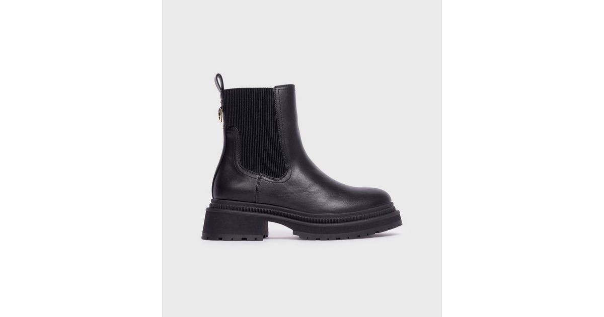 London Rebel Black Faux Leather Chelsea Boots | New Look | New Look (UK)