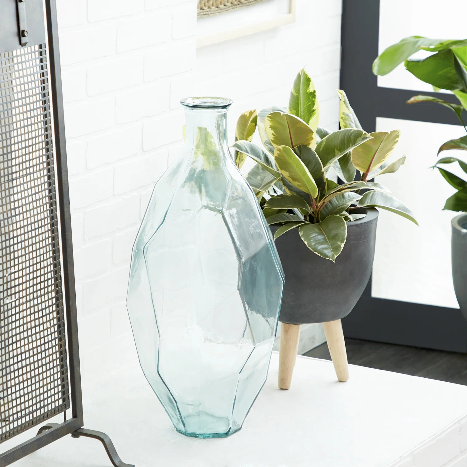 Hollomon Glass Flower Floor Vase | Wayfair North America