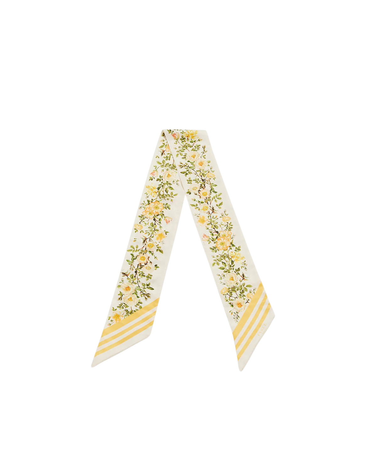 Cybele Yellow Floral Skinny Scarf | Fable England