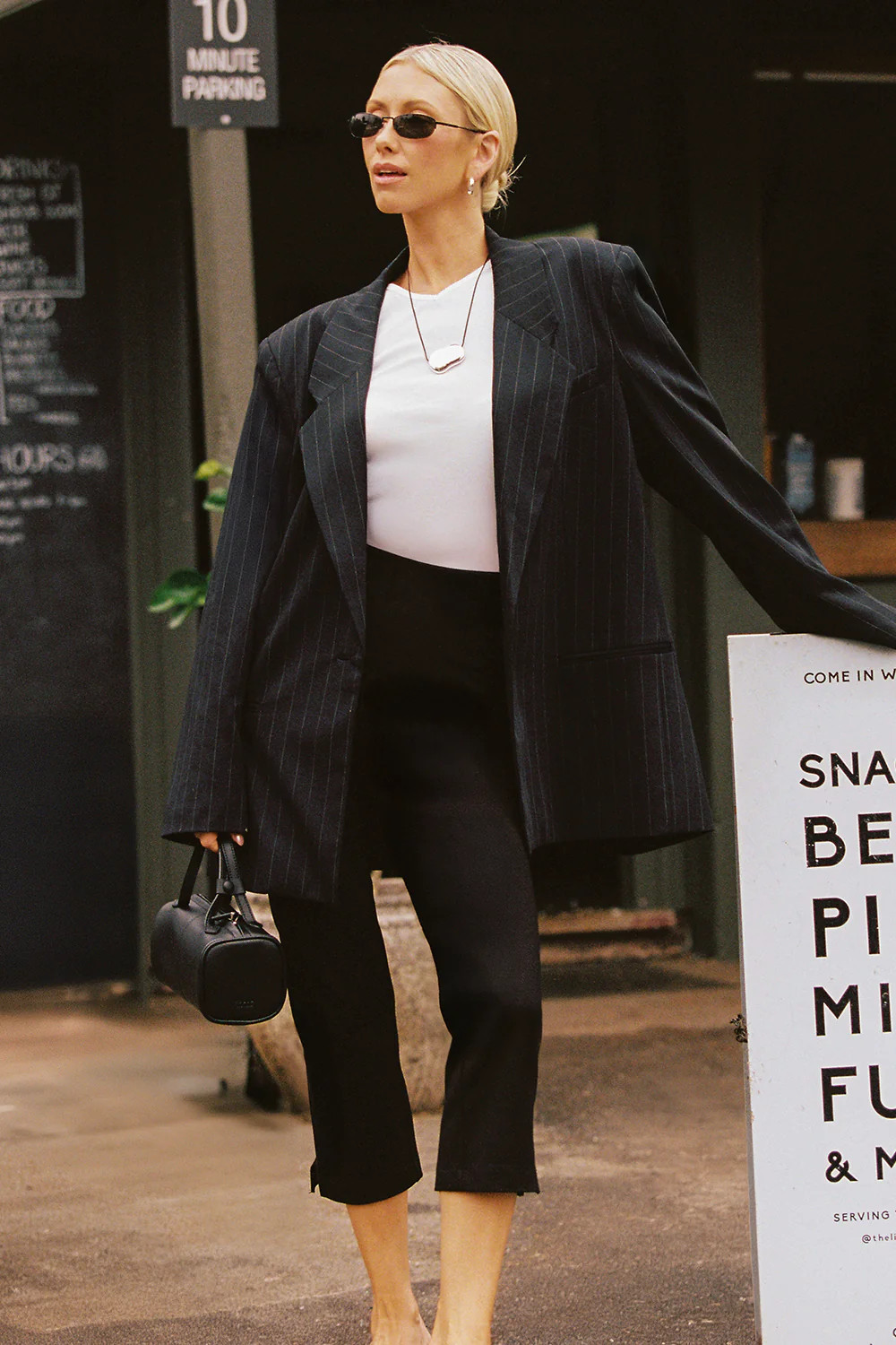 SIAN INK PINSTRIPE OVERSIZED BLAZER | DISSH
