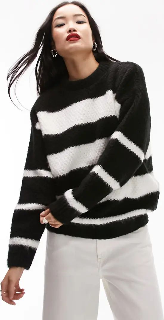Topshop Textured Stitch Stripe Sweater | Nordstrom | Nordstrom