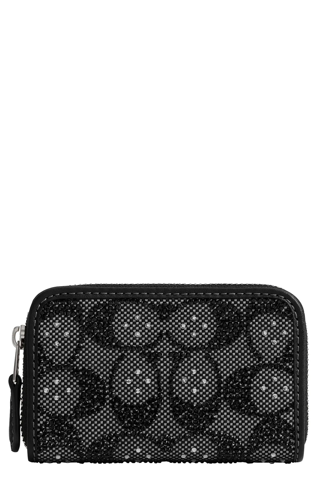 Small Crystal Signature Logo Jacquard Zip Around Card Holder (Women) | Nordstrom | Nordstrom