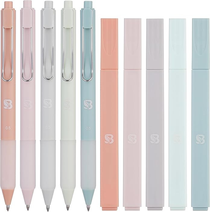 BLIEVE - Aesthetic Highlighters and Gel Pens With Soft Ink And Tip, Bible Highlighters and Pens N... | Amazon (US)