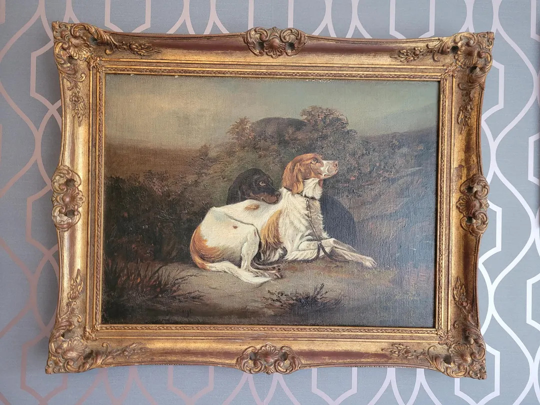 Antique Oil on Canvas Painting of Spaniel Dogs, Antique Dog Oil Painting - Etsy | Etsy (US)