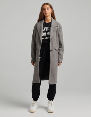 Bershka tailored coat in gray | ASOS (Global)