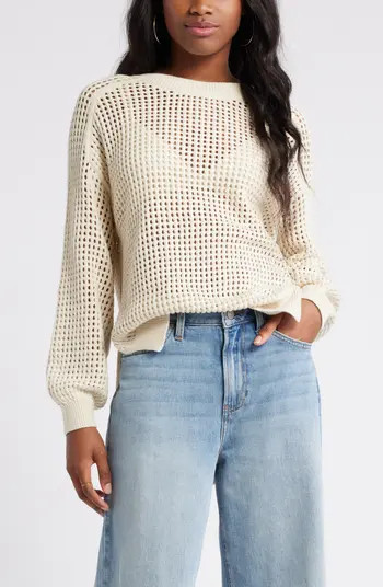 Open Stitch Cotton Sweater | Nordstrom