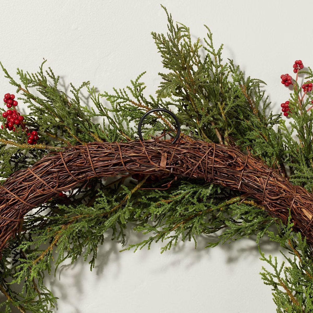 26" Faux Cedar & Winterberry Christmas Wreath with Pinecones - Hearth & Hand™ with Magnolia | Target