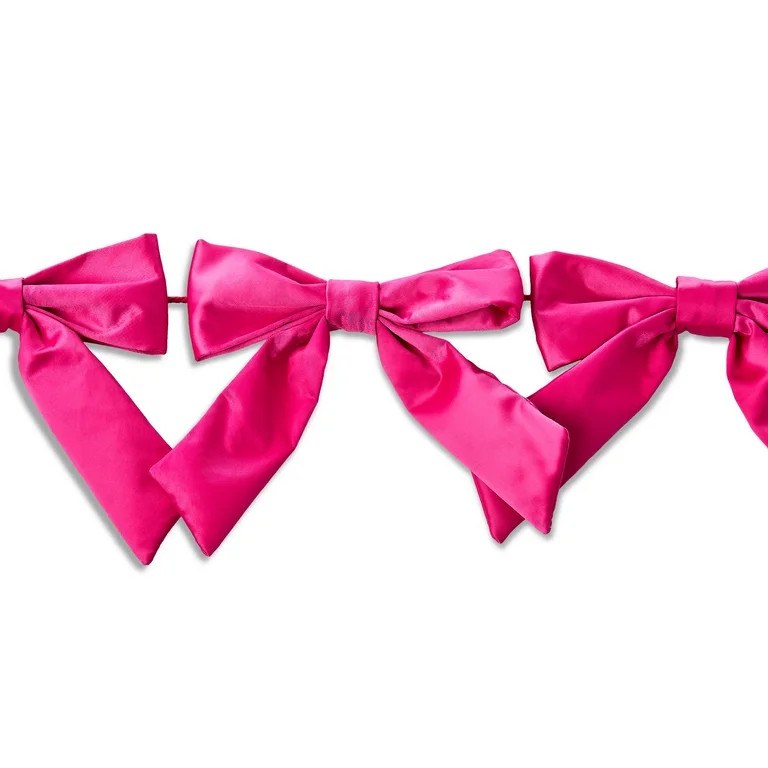 Satin Bow Christmas Garland, Pink, 6', by Holiday Time - Walmart.com | Walmart (US)