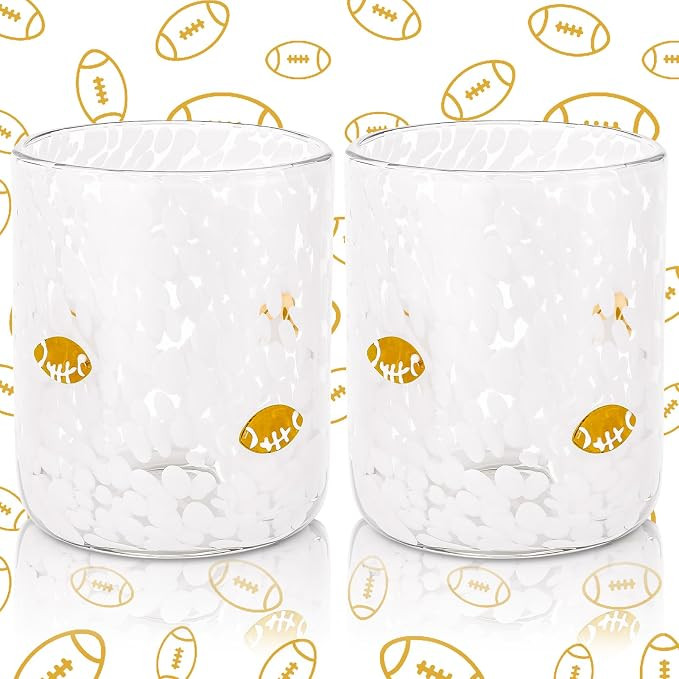 2 Pcs 14 oz Football Icon Juice Glass for Game Days Football | Amazon (US)